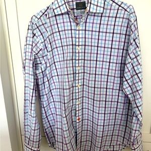 TD. Thomas Dean men’s button down Plaid casual shirt Size Large